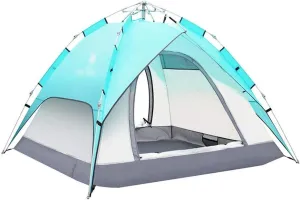 Tent Beach Camping Automatic Tent Outdoor Hiking Tent Fiberglass Pole Windbreak Waterproof Sun Resistance Tents for Hiking Yurt (Color : Blue)