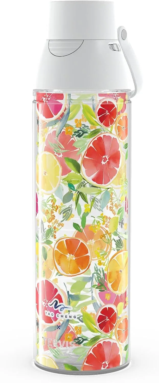 Tervis Venture Lite Yao Cheng - Citrus Made in USA Double Walled Insulated Tumbler Travel Cup Keeps Drinks Cold & Hot, 24oz Water Bottle, Classic