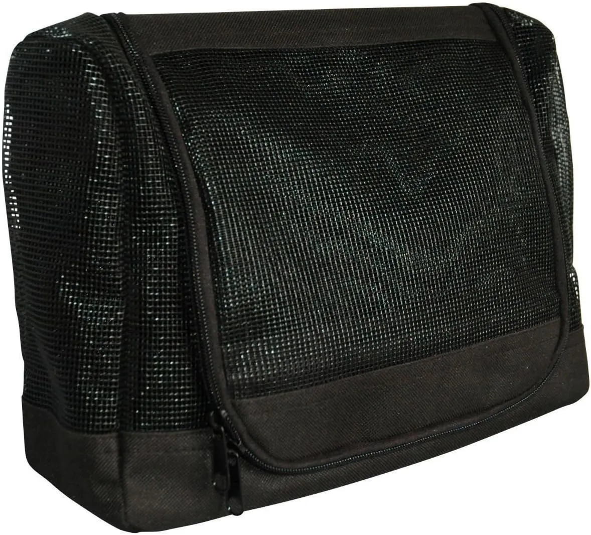 The Fine Living Co. Portable Hanging Shower Caddy Organizer Bag, Quick Dry Mesh Shower Caddy Tote Bag Pouch with Metal Hook for Bathroom College Dorm Camp Gym Camping Toiletry Bath (12”x3”x8”)