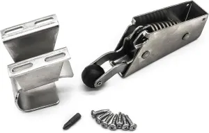 The Kason 1095 Stainless Steel Closer with 1094 Adjustable Stainless Steel Wide Hook, 7/8" to 1 5/8” Offset and Hardware KIT