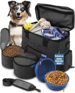 The Original Doggy Bag™ - Dog Travel Bag for Supplies - Ultimate Gift for Dog Owners - Includes 2 BPA-Free Travel Bowls and 2 Food Containers - Pet Travel Kit for Road Trips, Camping, RV