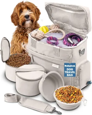The Original Doggy Bag™ - Dog Travel Bag for Supplies - Ultimate Gift for Dog Owners - Includes 2 BPA-Free Travel Bowls and 2 Food Containers - Pet Travel Kit for Road Trips, Camping, RV