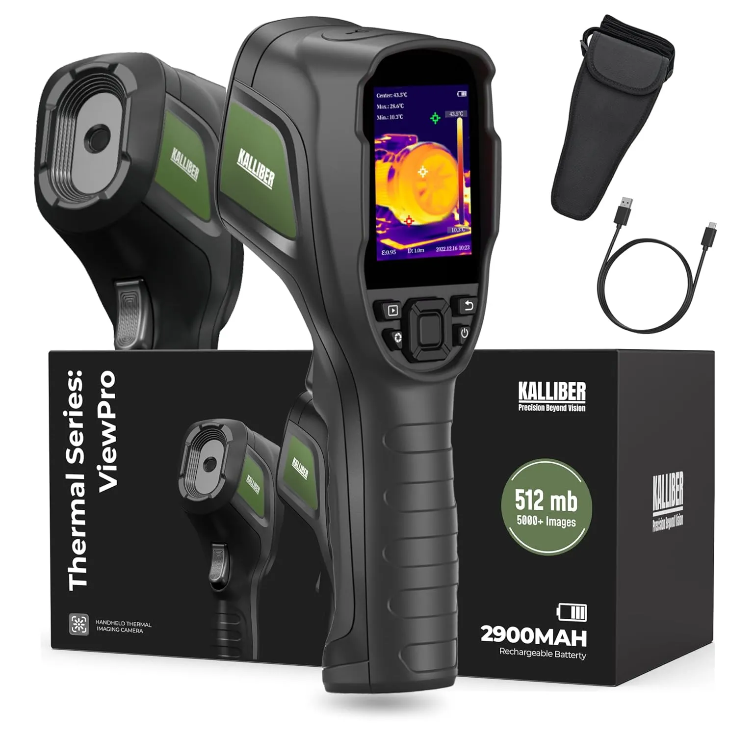 Thermal Imaging Camera - 320 x 240 Screen Resolution, Inbuilt Storage 5000  Images, 15 Hour Battery Handheld - 25Hz Infrared Camera, High/Low Temp Alarm, HVAC, Inspection & Electrical Faults