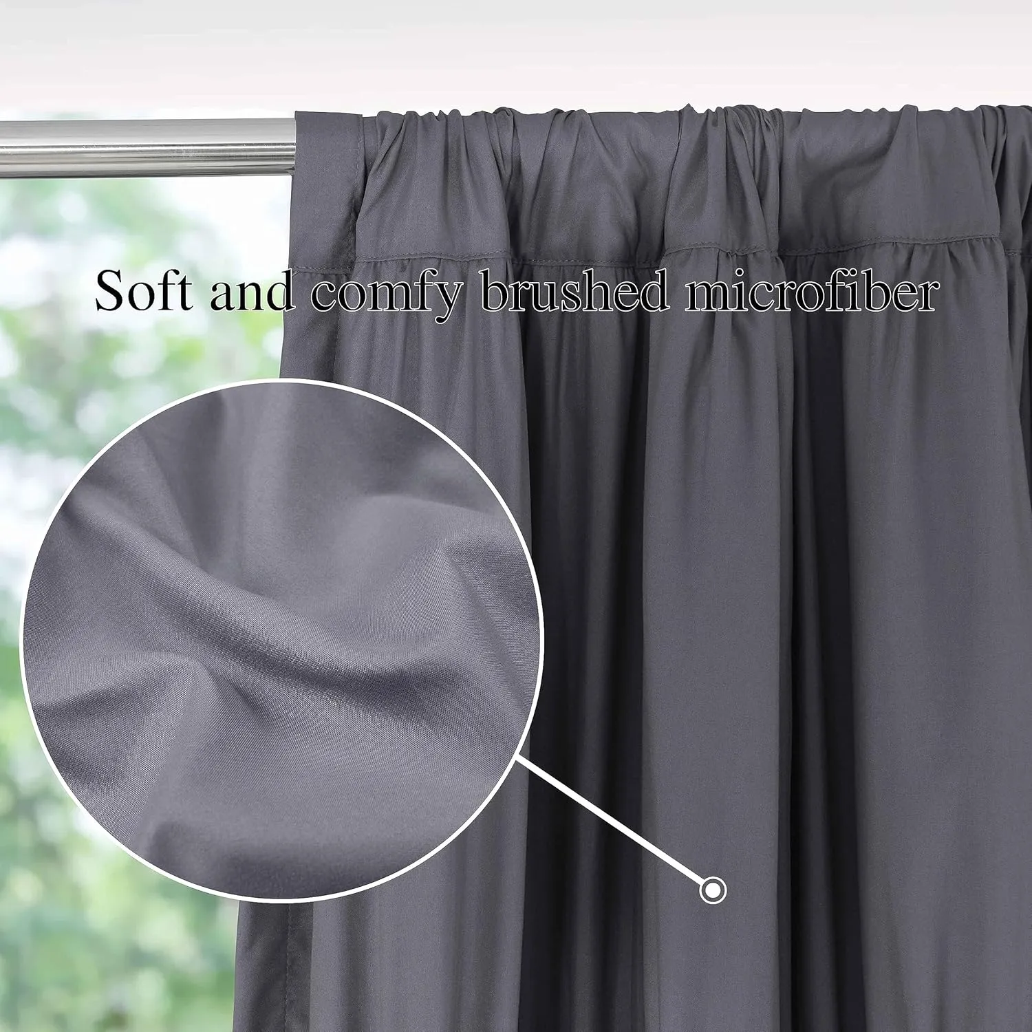 Thermal Insulated Blackout Window Curtains, 54" W x 84" L x 2 Panels, Boho Ruched Window Treatments with 3 Rows of Butterfly Flowers, Rustic Rod Pocket Drapes for Room, Gray (LQ-30)