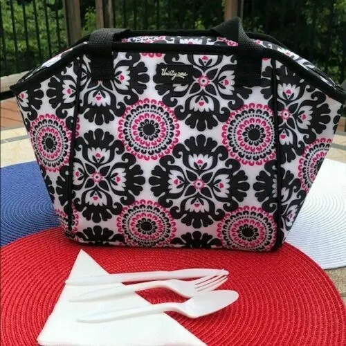 Thirty one picnic Lunch break thermal tote storage bag 31 gift in Pink Pop Medallion