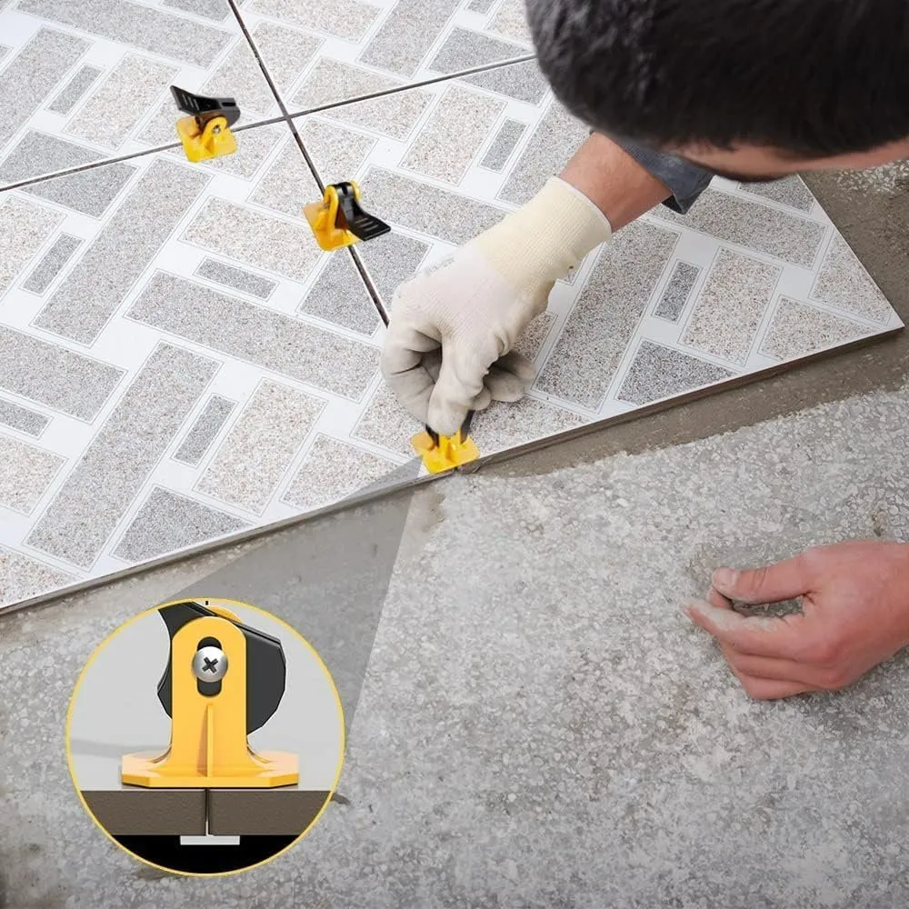 Tile Leveling System Kit - 50 pcs Floor Tile Levelers Construction Spacers