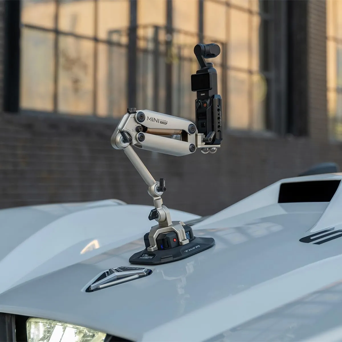 Tilta Hydra Alien Mini Electronic Suction Cup Kit - Titanium Gray | Compatible with DJI Pocket 3, and Other Action cams/Smartphones | Hydraulic Damping | Adjustable Arm