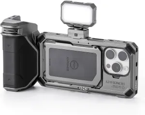 Tilta Khronos Basic Kit Compatible with iPhone 15 Pro - Space Gray | Includes Case, Mini LED Light, and Focus Handle | Mobile Filmmaking System