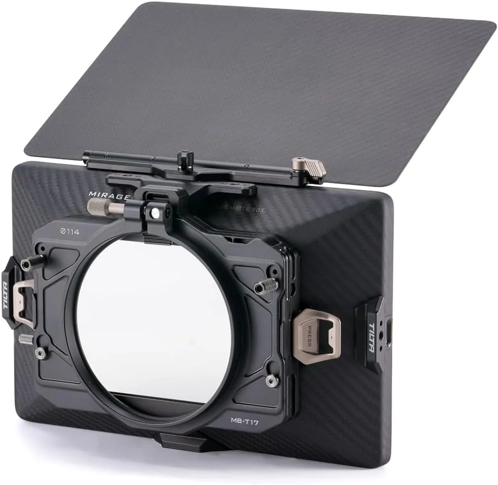 Tilta Mirage Pro Matte Box - 114mm Single Backing Kit | Carbon Fiber | Starter Kit | Clamp On to Cine Lenses | Expandable Design | Lightweight Construction