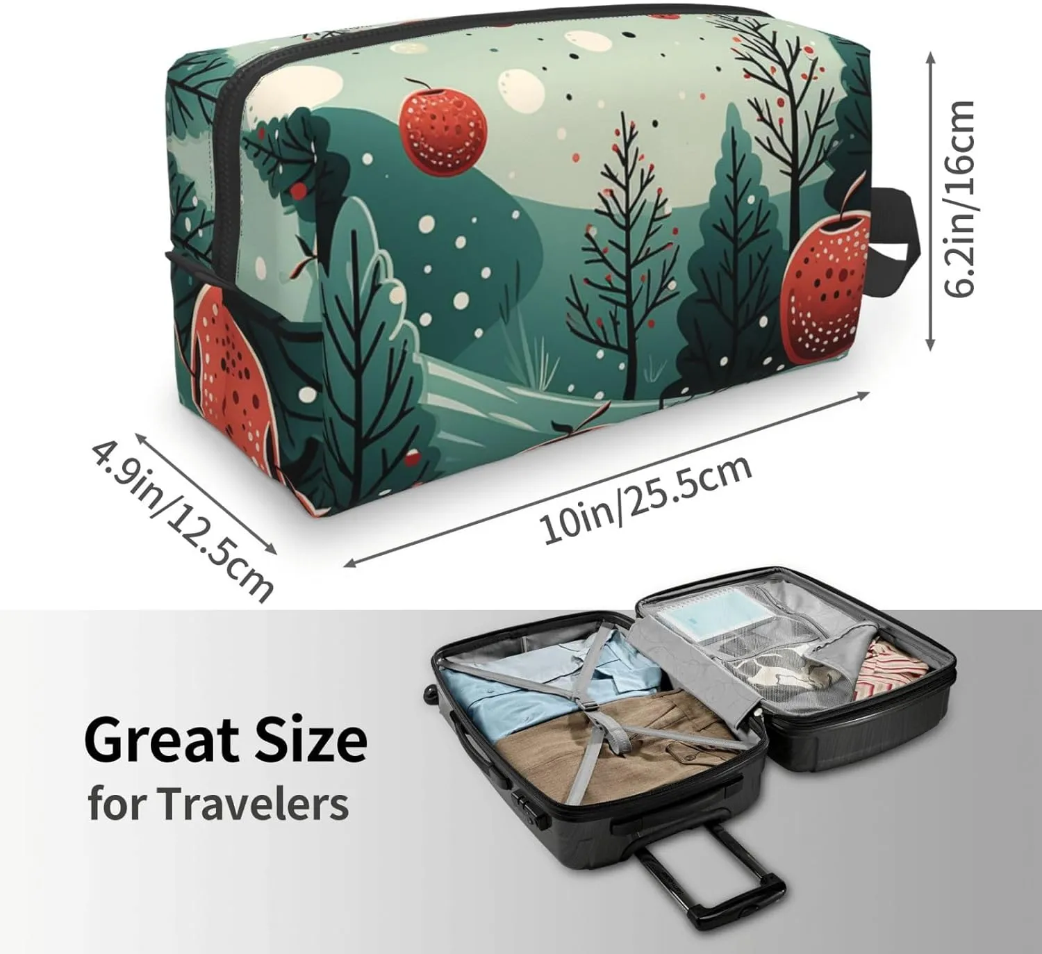 Toiletry Bag for Women Men Dopp Kit Travel Makeup Bag Make Up Organizers Cosmetic Bag Hawthorn and Tree Hanging Toiletry Bag Shaving Bag with Large Capacity for Travel
