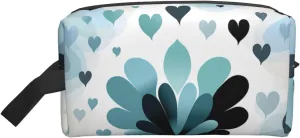 Toiletry Bag for Women Men Dopp Kit Travel Makeup Bag Make Up Organizers Cosmetic Bag Heart Pattern Hanging Toiletry Bag Shaving Bag with Large Capacity for Travel