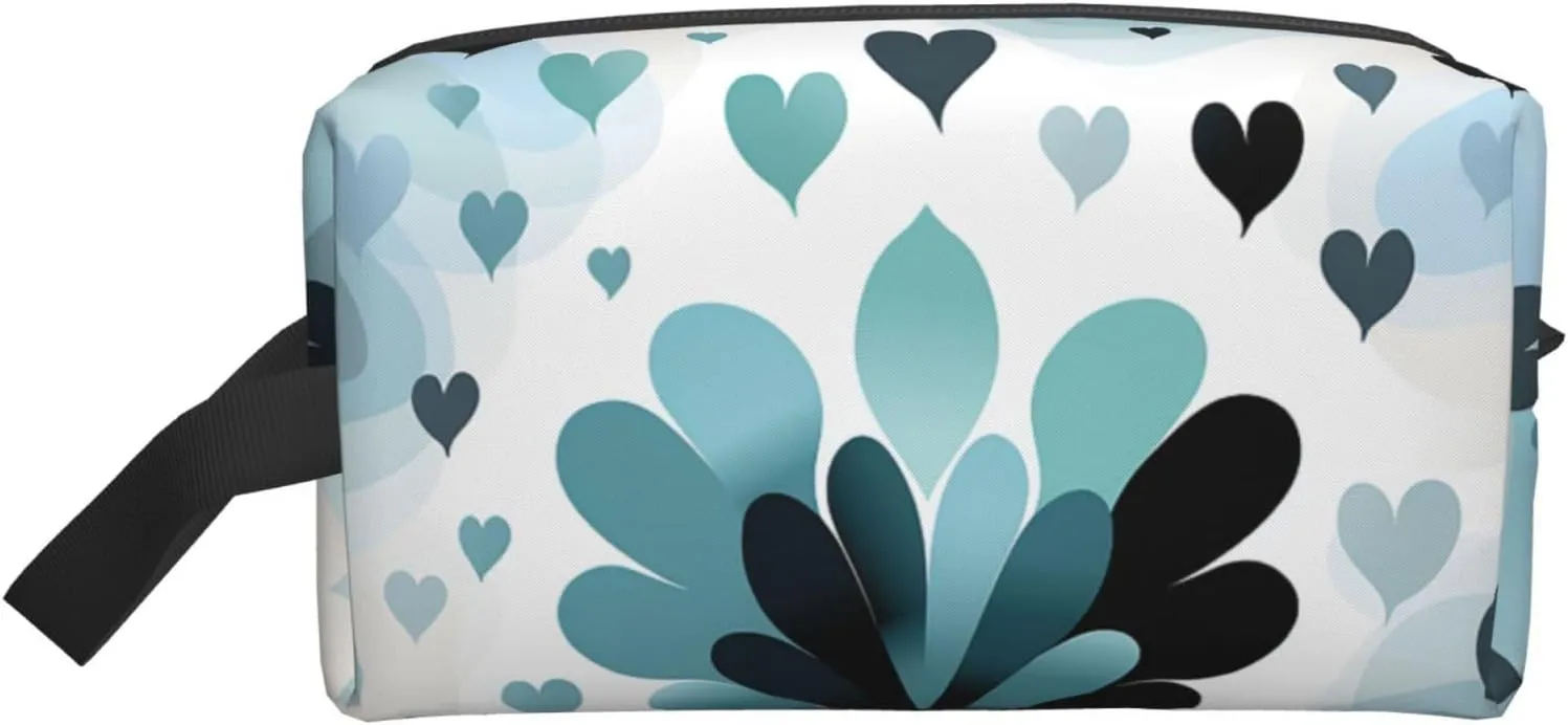 Toiletry Bag for Women Men Dopp Kit Travel Makeup Bag Make Up Organizers Cosmetic Bag Heart Pattern Hanging Toiletry Bag Shaving Bag with Large Capacity for Travel
