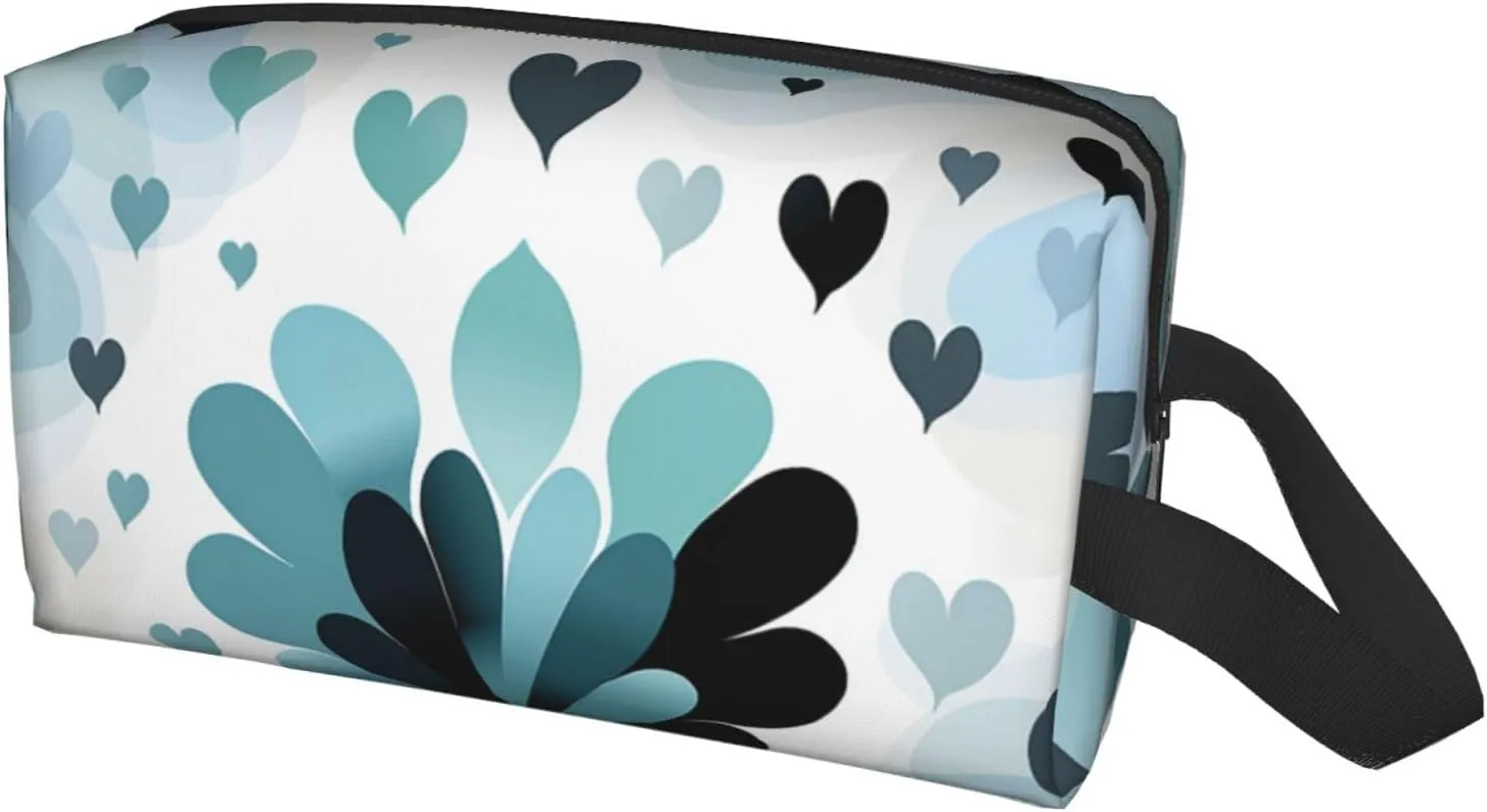 Toiletry Bag for Women Men Dopp Kit Travel Makeup Bag Make Up Organizers Cosmetic Bag Heart Pattern Hanging Toiletry Bag Shaving Bag with Large Capacity for Travel