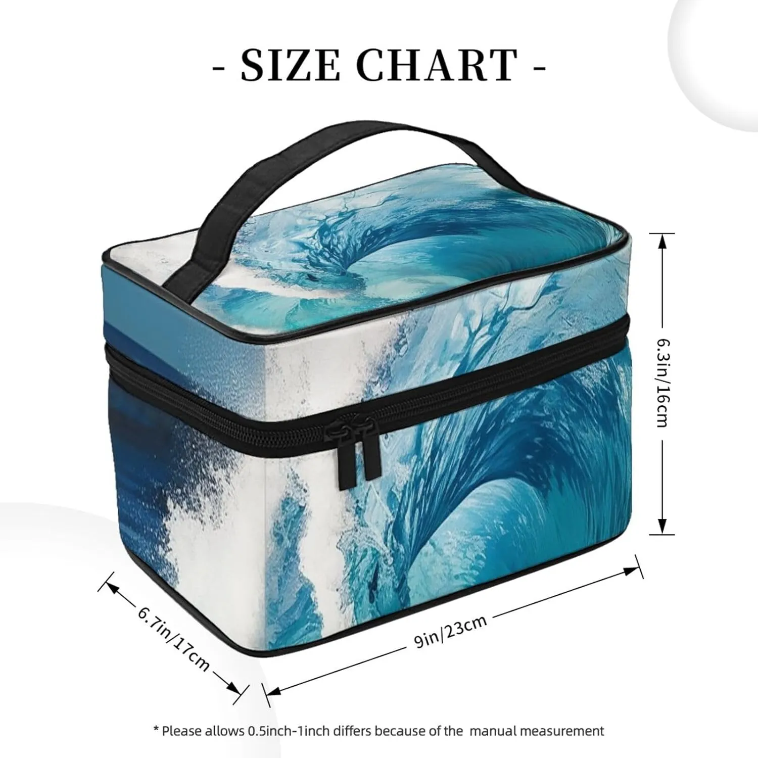Toiletry Bag for Women Men Dopp Kit Travel Makeup Bag Make Up Organizers Cosmetic Bag Ocean Wave Hanging Toiletry Bag Shaving Bag with Large Capacity for Travel