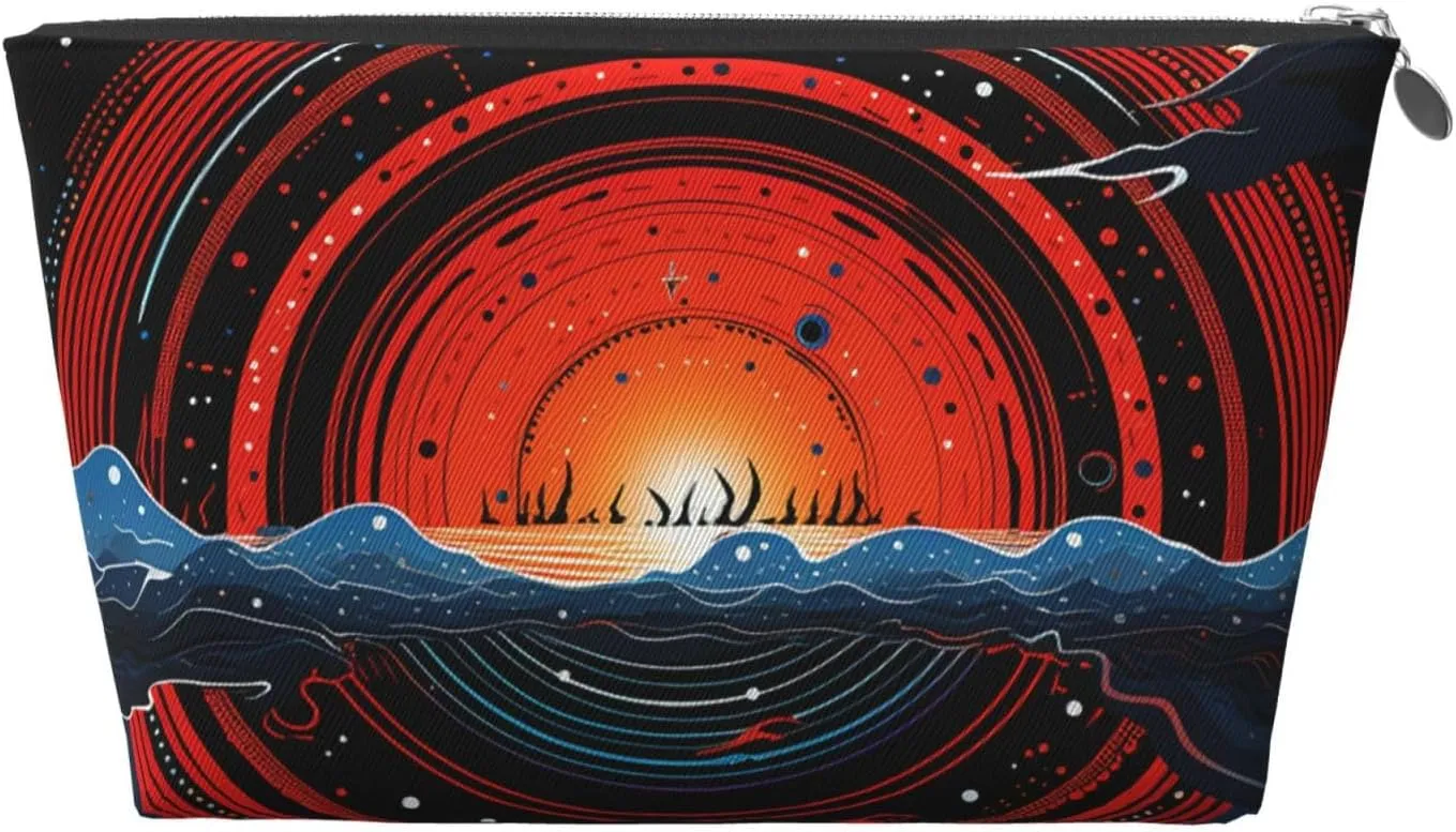Toiletry Bag for Women Men Dopp Kit Travel Makeup Bag Saturn Oceans Make Up Organizers Cosmetic Bag