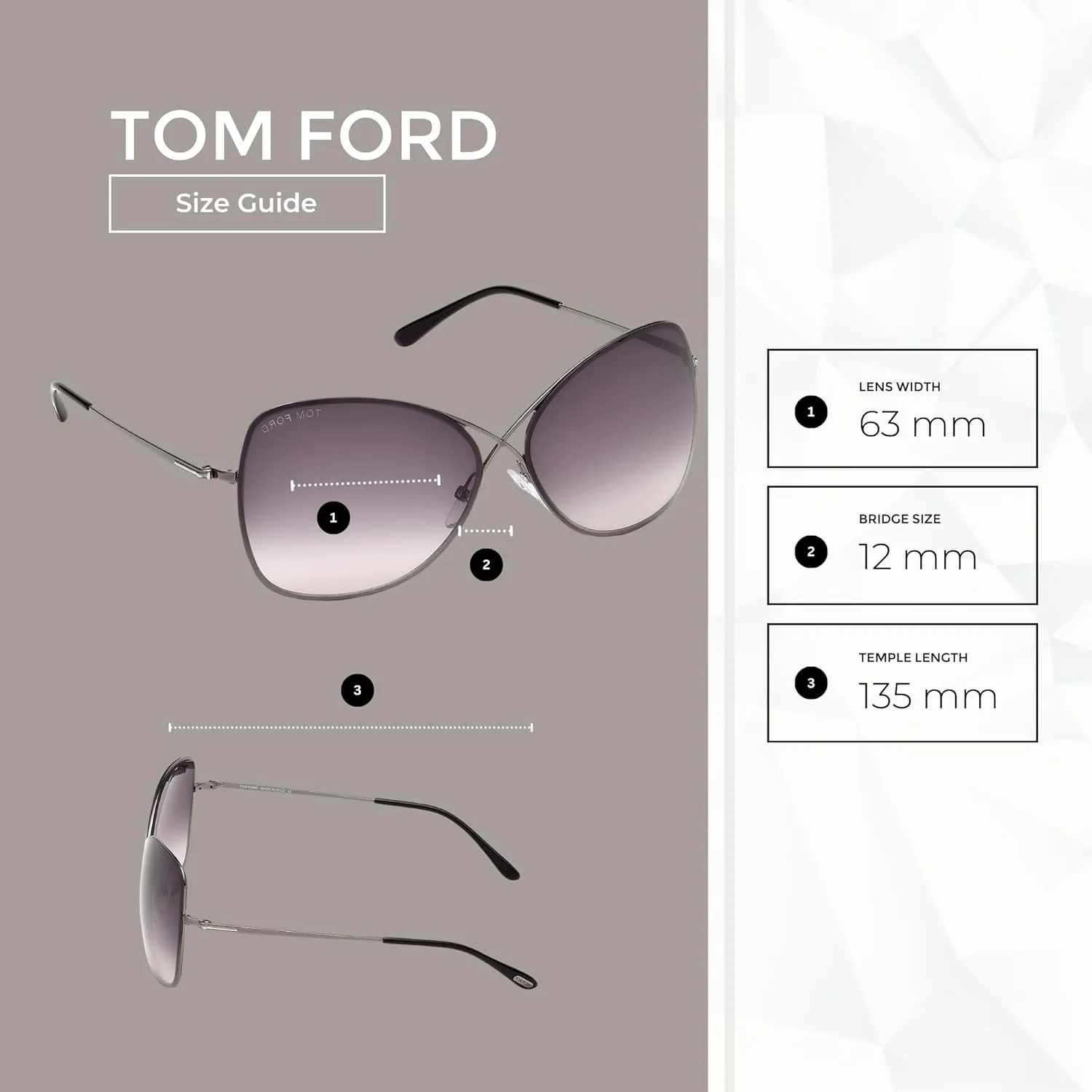 Tom Ford FT0250 Colette Cateye Sunglasses for Women   BUNDLE with Designer iWear Eyewear Care Kit