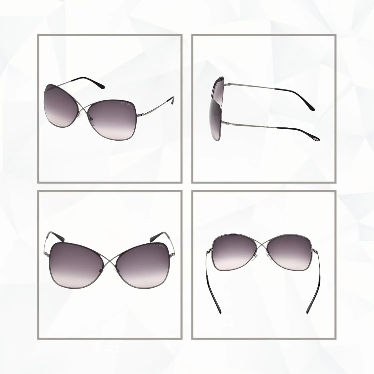 Tom Ford FT0250 Colette Cateye Sunglasses for Women   BUNDLE with Designer iWear Eyewear Care Kit