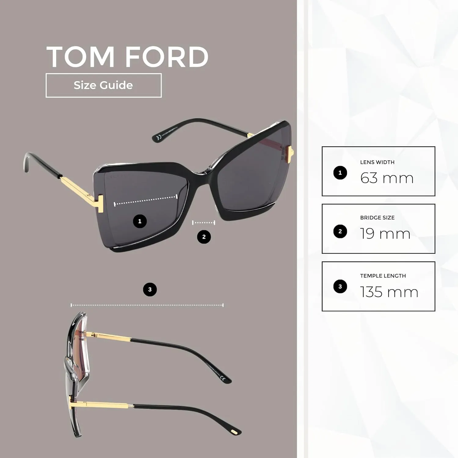 Tom Ford Gia FT0766 Square Sunglasses for Women   BUNDLE With Designer iWear Eyewear Kit