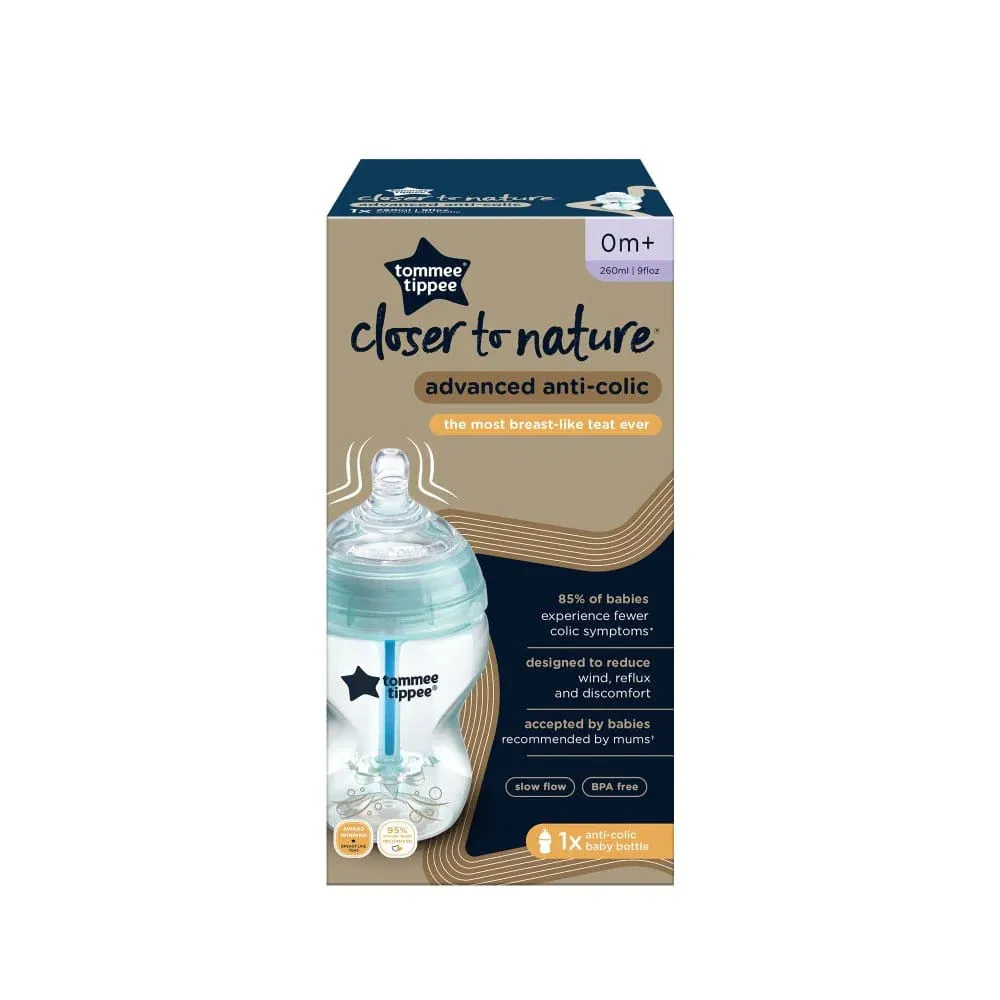 Tommee Tippee 260ml 0 Month  Advanced Anti-Colic Baby Bottle - Single