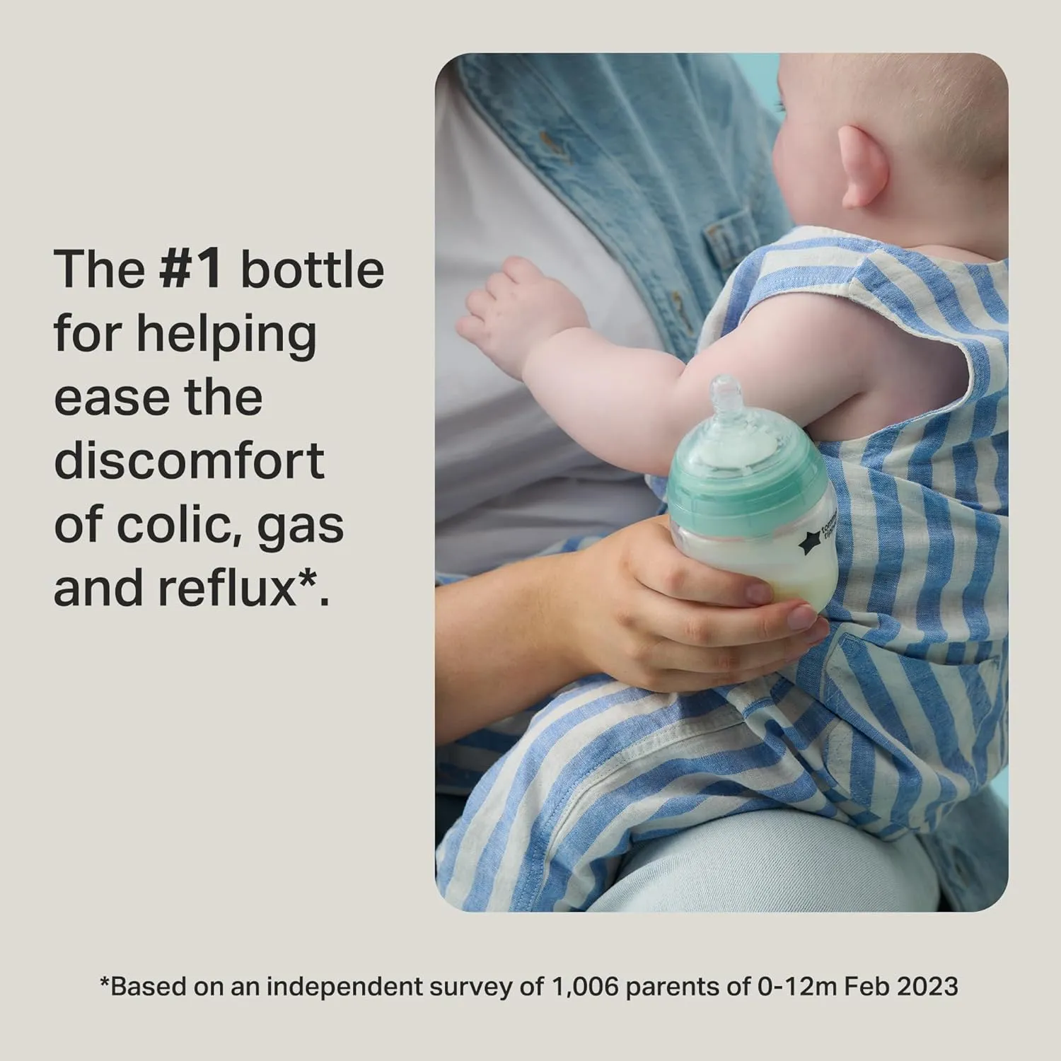 Tommee Tippee Advanced Anti-Colic Baby Bottles, 0m , Pack of 2, 9oz Baby Bottles, with Slow Flow Breast-Like Nipple for Natural Latch, Self-Sterilizing and BPA Free, Baby Feeding Essentials
