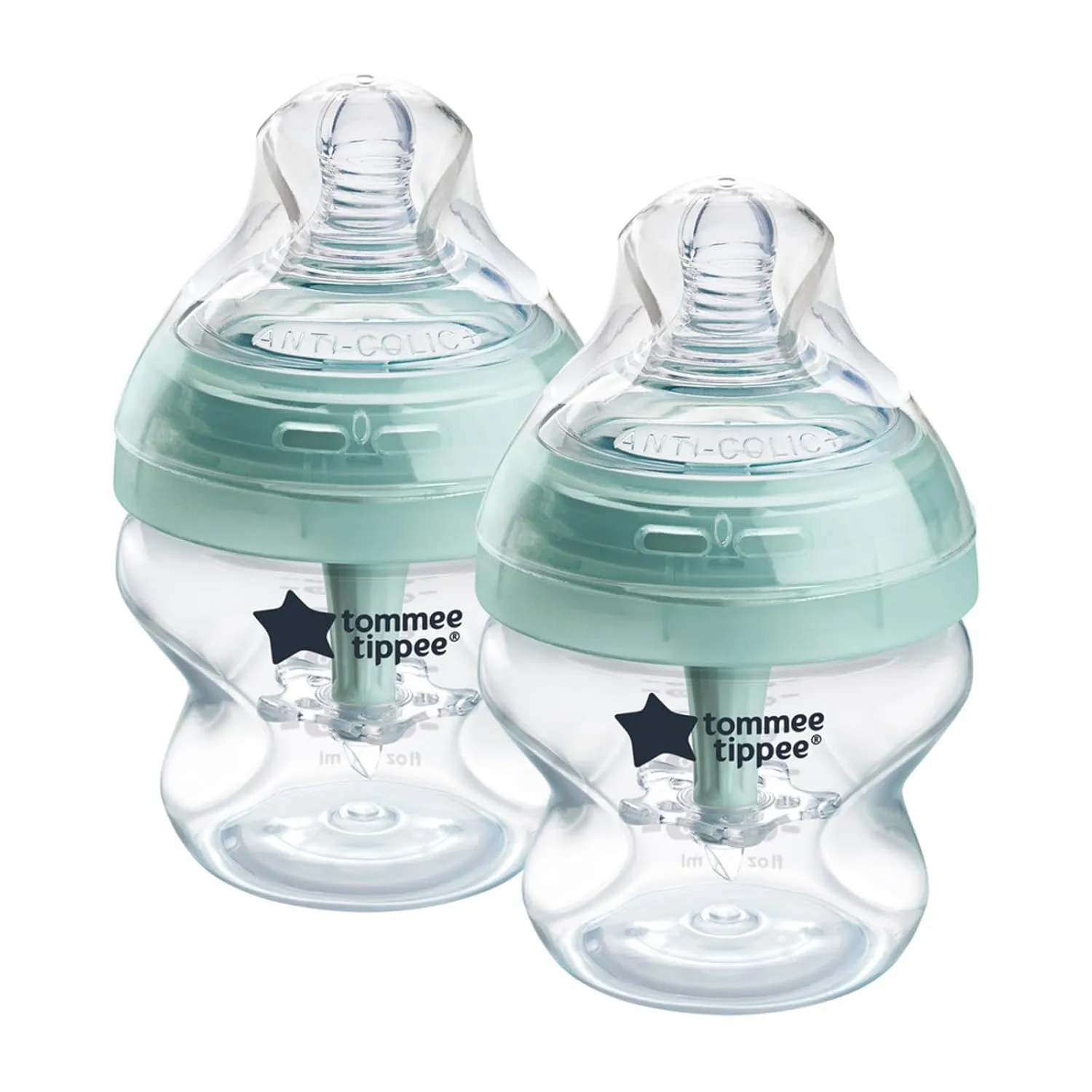 Tommee Tippee Baby Bottles, Advanced Anti-Colic Baby Bottle with Slow Flow Breast-Like Nipple, 5oz, 0m , Self-Sterilizing, Baby Feeding Essentials, Pack of 2
