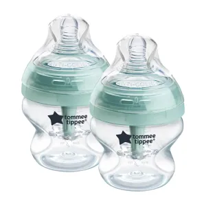 Tommee Tippee Baby Bottles, Advanced Anti-Colic Baby Bottle with Slow Flow Breast-Like Nipple, 5oz, 0m , Self-Sterilizing, Baby Feeding Essentials, Pack of 2