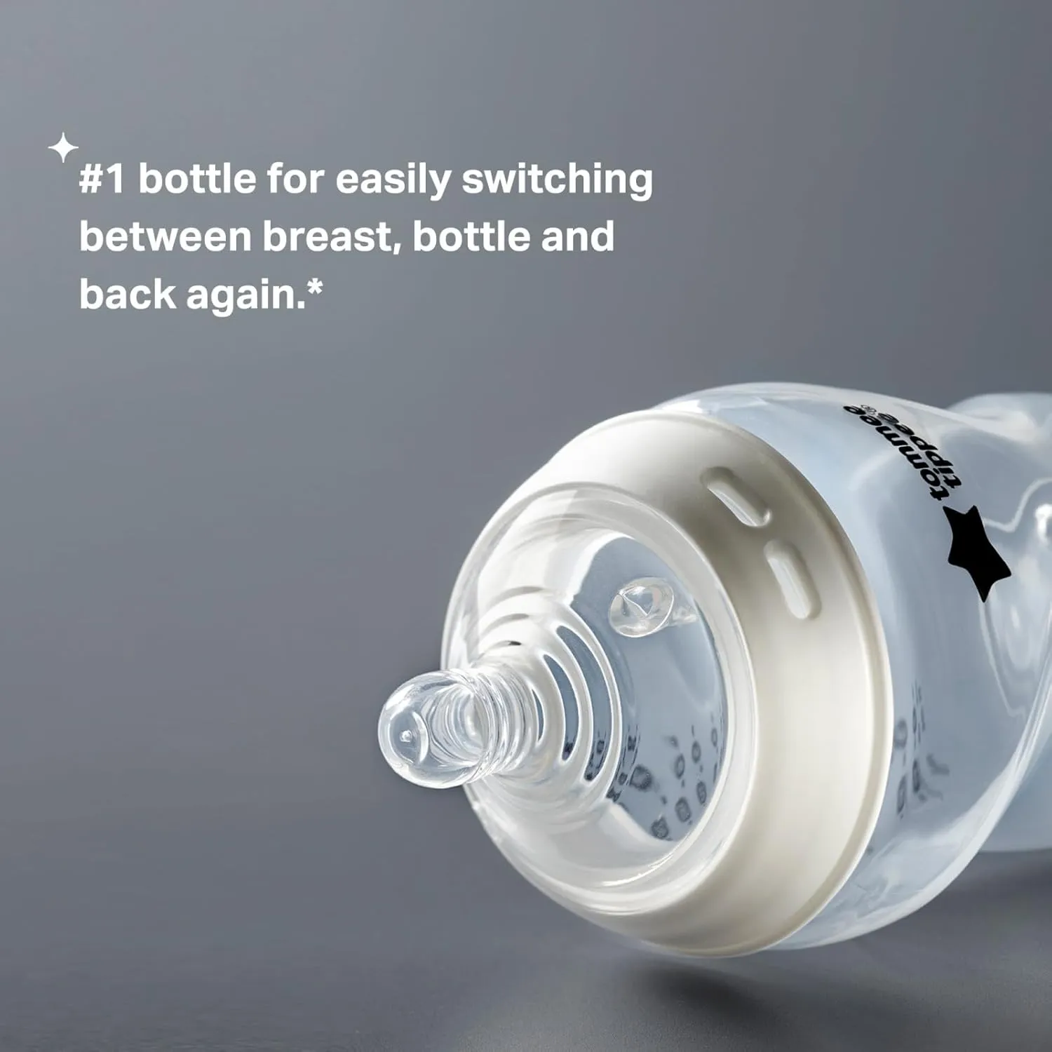 Tommee Tippee Closer to Nature Anti-Colic Baby Bottle, 5oz, Slow-Flow Breast-Like Nipple & Advanced Anti-Colic Baby Bottle Nipples, Breast-Like, Soft Silicone, Medium Flow, 3m , 2 Count