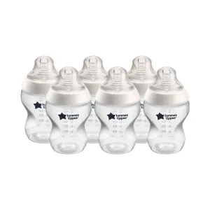 Tommee Tippee Closer to Nature Baby Bottles | Slow Flow Breast-Like Nipple with Anti-Colic Valve (9oz, 6 Count)