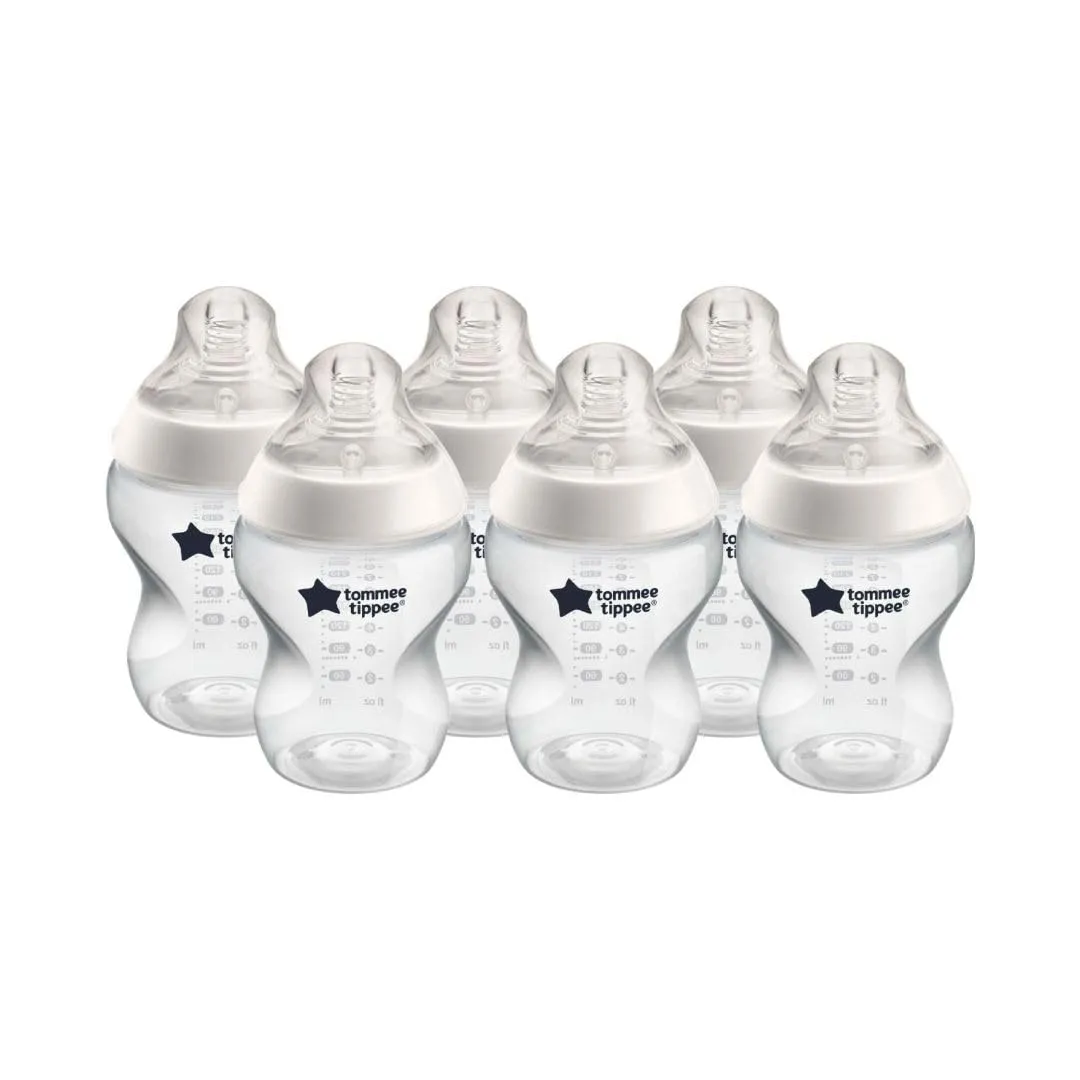 Tommee Tippee Closer to Nature Baby Bottles | Slow Flow Breast-Like Nipple with Anti-Colic Valve (9oz, 6 Count)