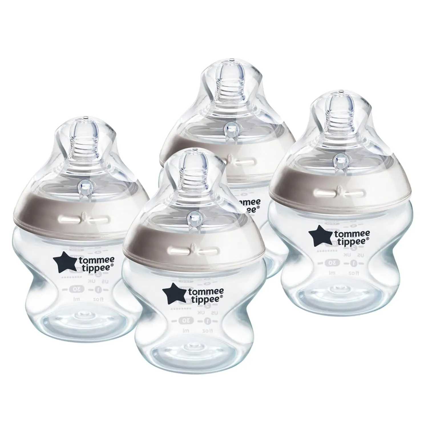 Tommee Tippee Natural Start Anti-Colic BPA Free Baby Bottles, 5oz, Newborn 0  Months, Slow Flow Breast-Like Nipple, Designed for Seamless Transitions Between Bottle and Breast, Pack of 4