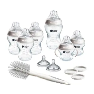 Tommee Tippee Natural Start Grow with Baby Bottle Set, 5oz, 9oz & 11oz Baby Bottles, Slow, Medium & Thicker Flow Breast-Like Nipples with Anti-Colic Valves, Removable Bottle Handles, Self-Sterilizing