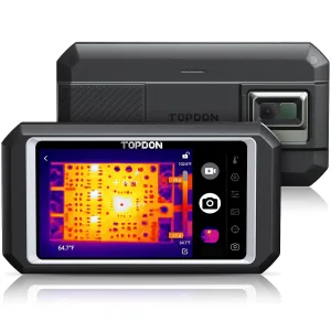 TOPDON TC003 256X192 IR Resolution 5" Touch Screen Thermal Imaging Camera with Secondary Analysis, Dual-Light Thermal Imager with Bluetooth and 2 MP Visual Camera,-4°F~1022°F