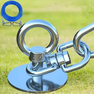 TOPKNOT Dog Tie Out Cable and Stake,with 30FT Heavy Duty Cable,360°Swivel Dog Run- No Tangle,Runner for Yard - Up to 150LBS,Ideal for Outdoor Camping
