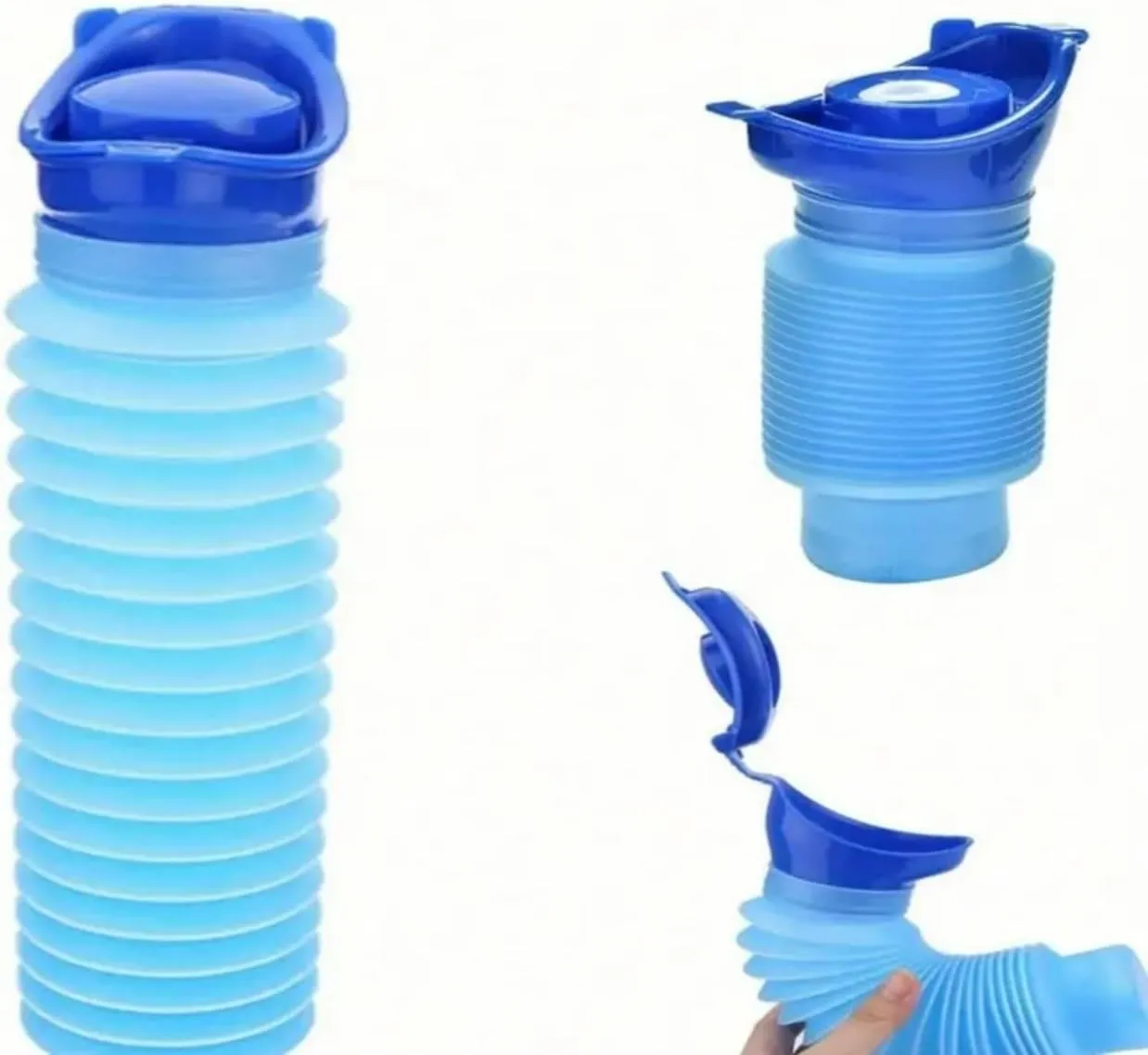 Topnotchplace Eco-Friendly Collapsible Urinal - Compact, Portable & Reusable for Travel, Camping, Road Trips - Ideal for Men, Women, & Children (Blue)