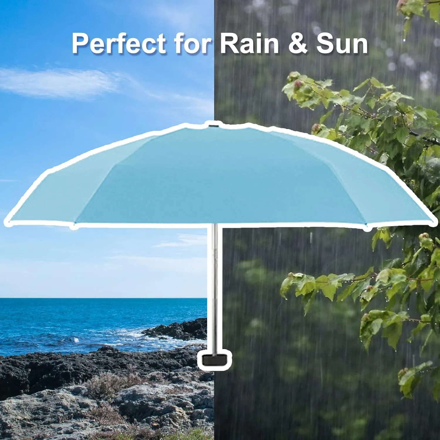 TopTie Custom Mini Travel Umbrella, Add Your Name Logo on Compact Umbrella for Sun & Rain
