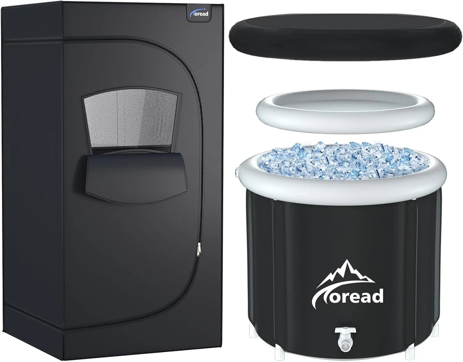 TOREAD Sauna and Cold Plunge XL Combo-Portable Far Infrared Sauna, Portable Infrared Full Size Sauna Tent, Sauna for Infrared Home Spa & XL Ice Bath Tub-112gal Portable Cold Plunge Tub with Carry Bag