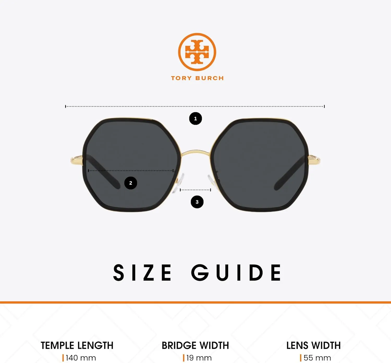 Tory Burch TY6092 Hexagonal Sunglasses for Women   BUNDLE With Designer iWear Eyewear Kit