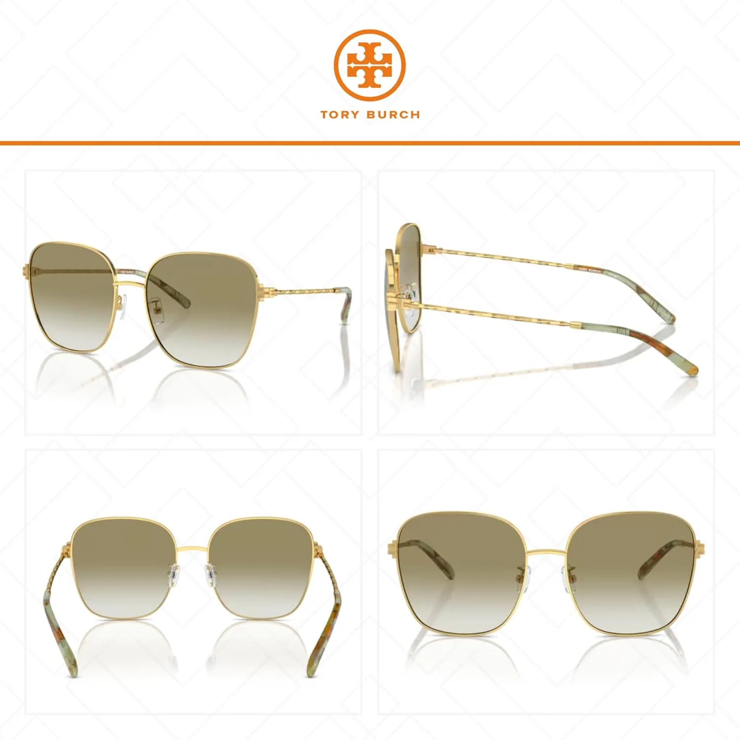 Tory Burch TY6108 Square Sunglasses for Women   BUNDLE With Deisgner iWear Complimentary Eyewear Kit
