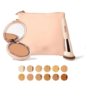 Toty by Sofia Vergara - Ilumina CC Creamy Compact SPF 50  Rosita Bag Vegan Soft Leather Makeup Bag   Ilumina Brush - CC cream foundation with spf 50 - MAKEUP - 4W Bundle