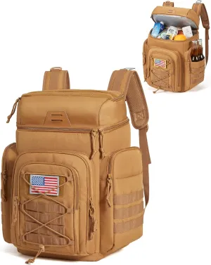 TOURIT 30L (42 Cans) Tactical Cooler Backpack – Military-Grade Insulated Back Pack with 16H Ice Retention, Leakproof Multi-Pocket Cooler Bag for Camping & Hiking, Featuring DIY Hook & Loop Panel