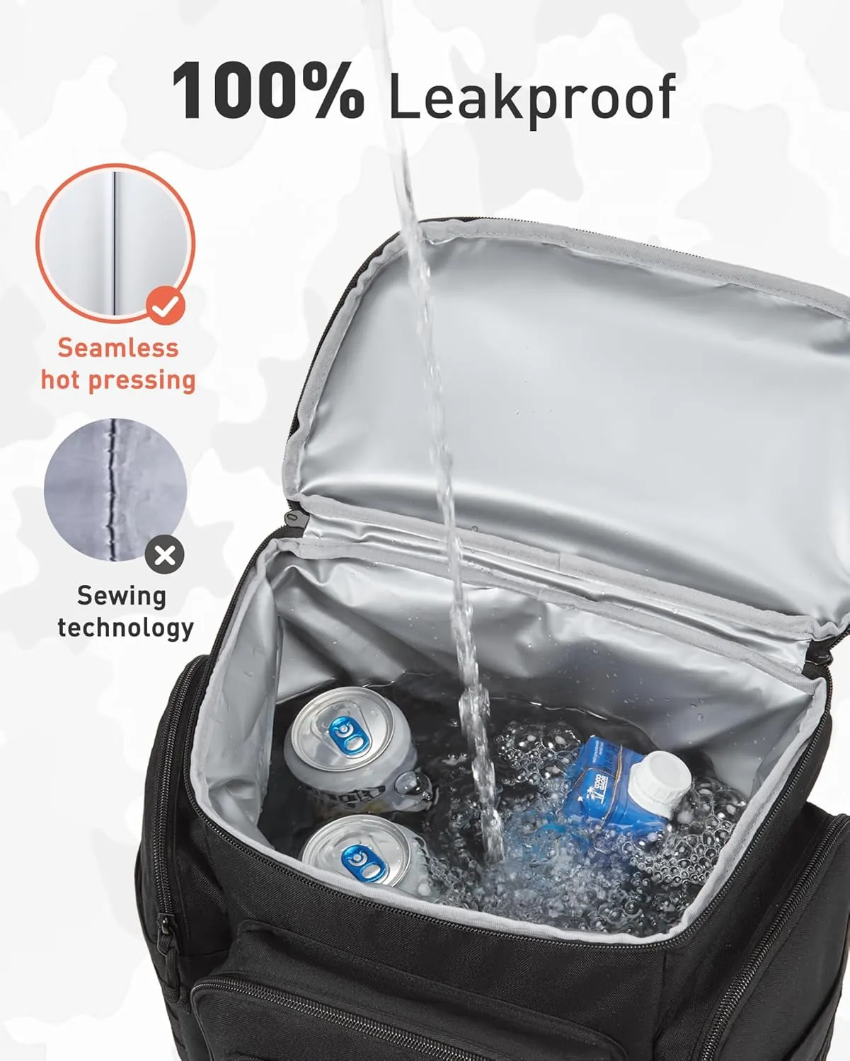TOURIT 30L (42 Cans) Tactical Cooler Backpack – Military-Grade Insulated Back Pack with 16H Ice Retention, Leakproof Multi-Pocket Cooler Bag for Camping & Hiking, Featuring DIY Hook & Loop Panel