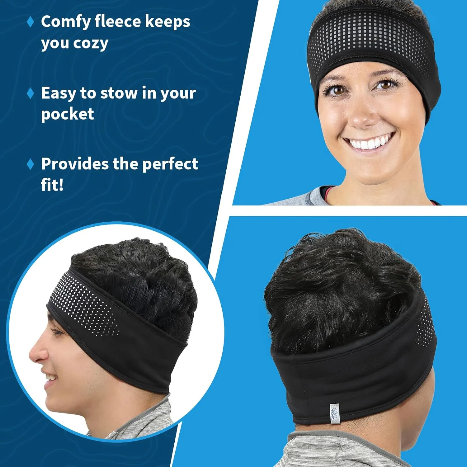 TrailHeads Running Headband – Moisture-Wicking Ear Protector Active Lifestyles, Sports Headband – Helmet-Friendly Workout Gear