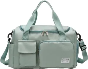 Travel Bag with 6 Storage Pockets, Compact Size, Roomy Interior (Green)