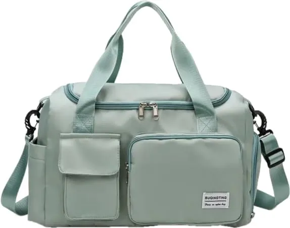 Travel Bag with 6 Storage Pockets, Compact Size, Roomy Interior (Green)