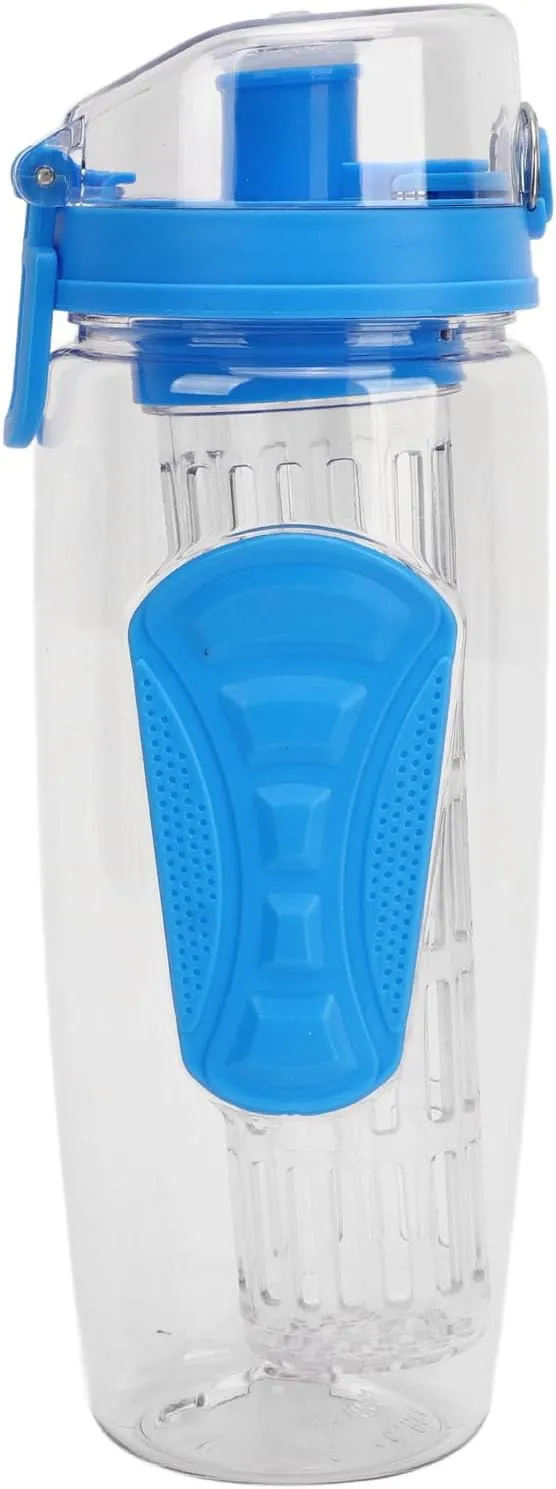 Travel Fruit Infuser Water Bottle, Reusable Fruit Infusion Sports Bottle Large Capacity for Hiking (Blue)