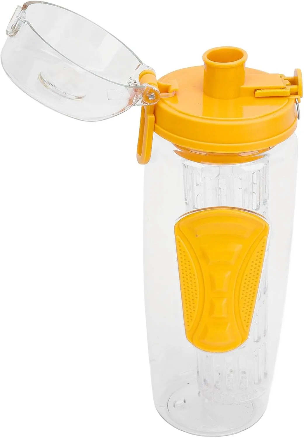 Travel Fruit Infuser Water Bottle, Reusable Fruit Infusion Sports Bottle Large Capacity for Hiking (Yellow)