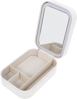 Travel Makeup Case with Integrated Lighted Mirror Stylish Organizer for Outdoor Use Compact and Durable Design for Makeup Storage and Application