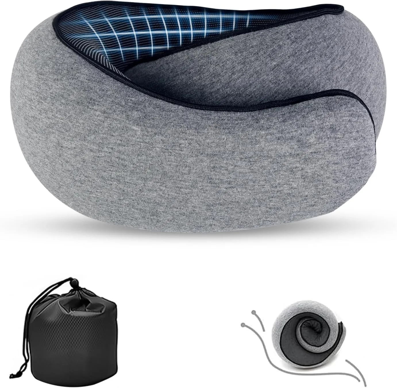 Travel Pillow, Neck Pillow for Traveling, 360° Travel Neck Pillows for Airplanes, Memory Foam Airplane Pillow, Soft Airplane Neck Pillow Stowable Travel Pillows for Airplanes