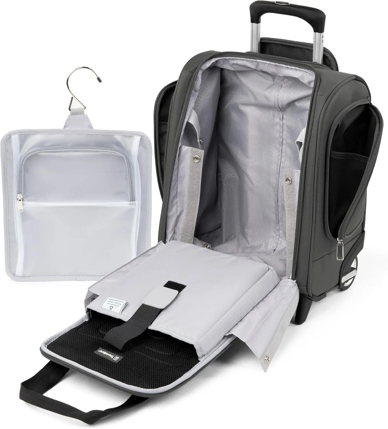 Travelpro Luggage Maxlite 5 Softside Lightweight Rolling Underseat Compact Carry on Upright 2 Wheel Bag, Men and Women, Shadow Grey, 15-Inch