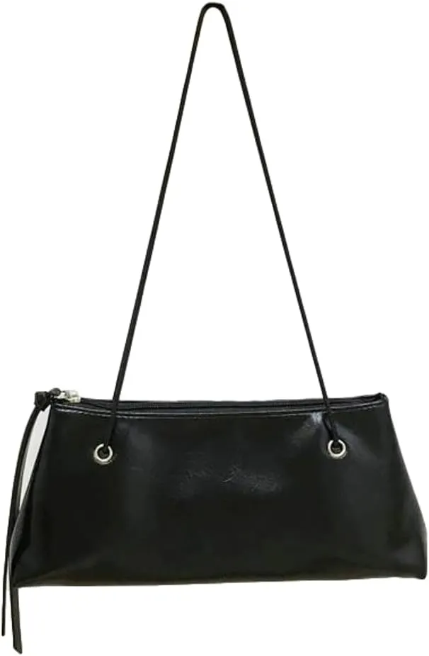 Trendy PU Leather Shoulder Bag for Women Classic Retro Underarm Purse Square long-style Tote Handbag for Travel Dating